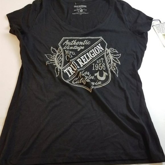 TRUE RELIGION Tops - VINTAGE TRUE RELIGION BLACK TSHIRT SIZE LARGE NWT
